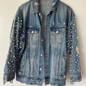 Sunset+Spring Denim Pearl Jacket - XS